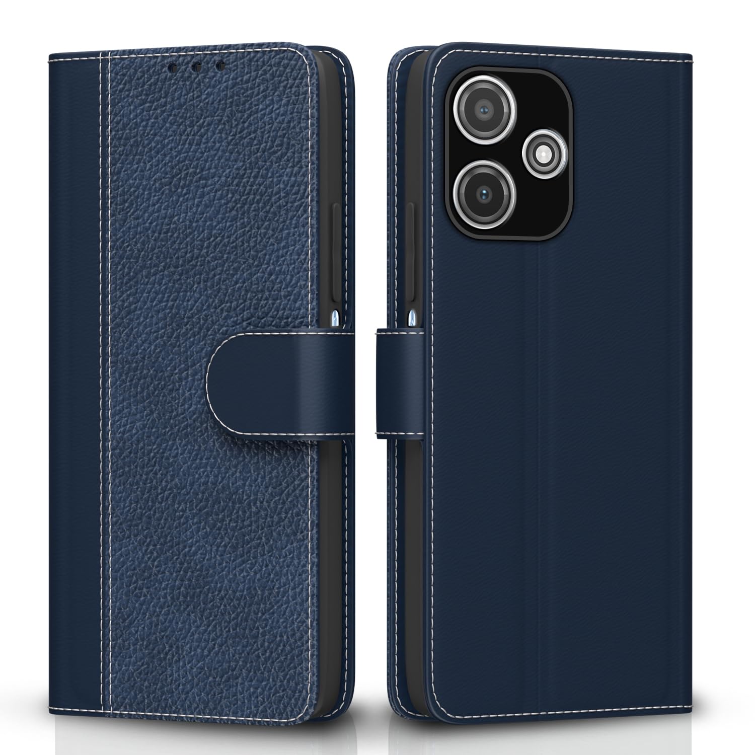 Redmi 12/Poco M6 Pro 5G mobile flip cover in blue by Pikkme