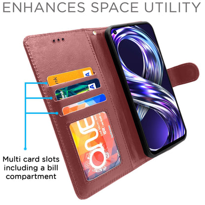 Brown Wallet flip cover for Realme Narzo 50/8i 4G – Pikkme – photo 5
