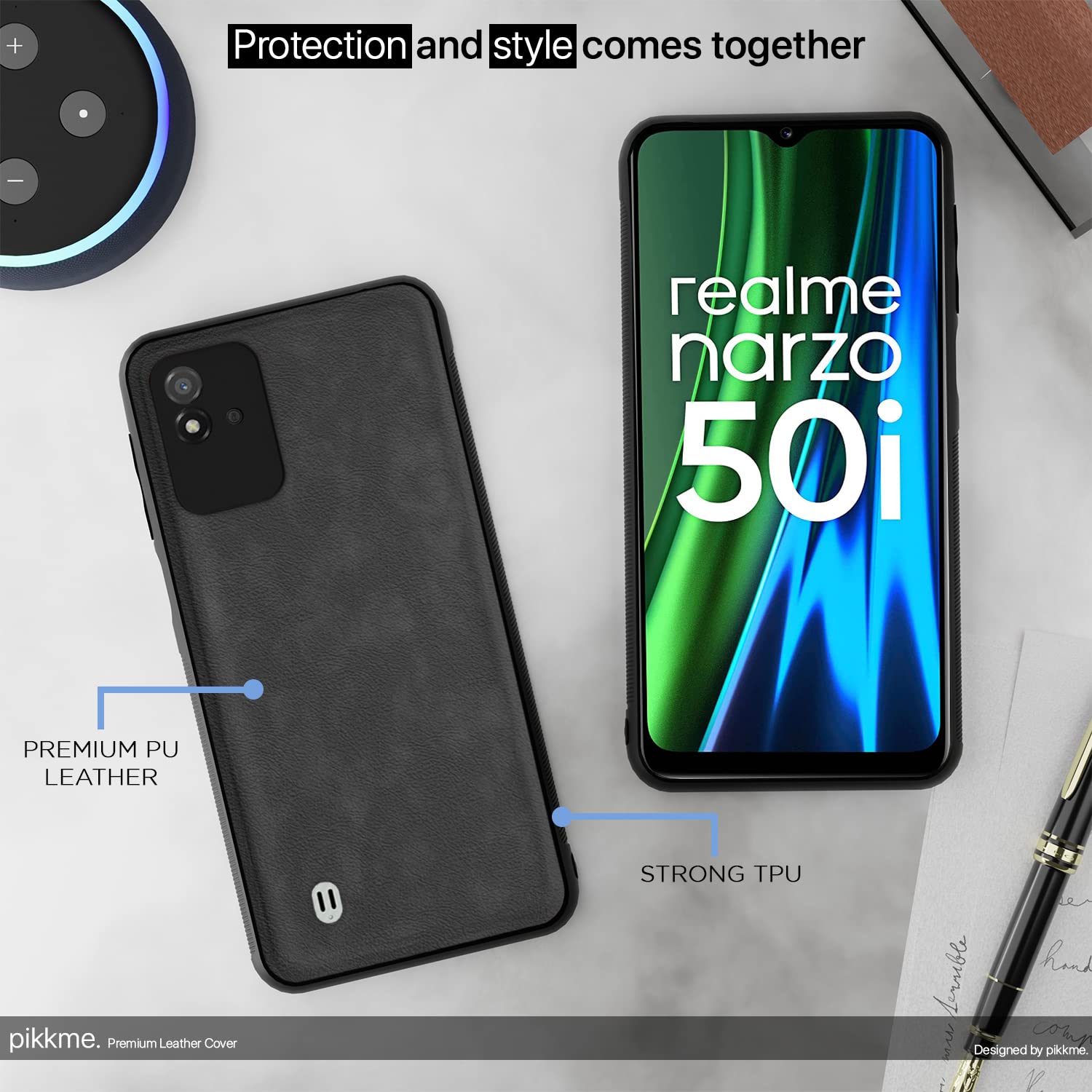 Realme Narzo 50i back cover in grey by Pikkme – photo 5