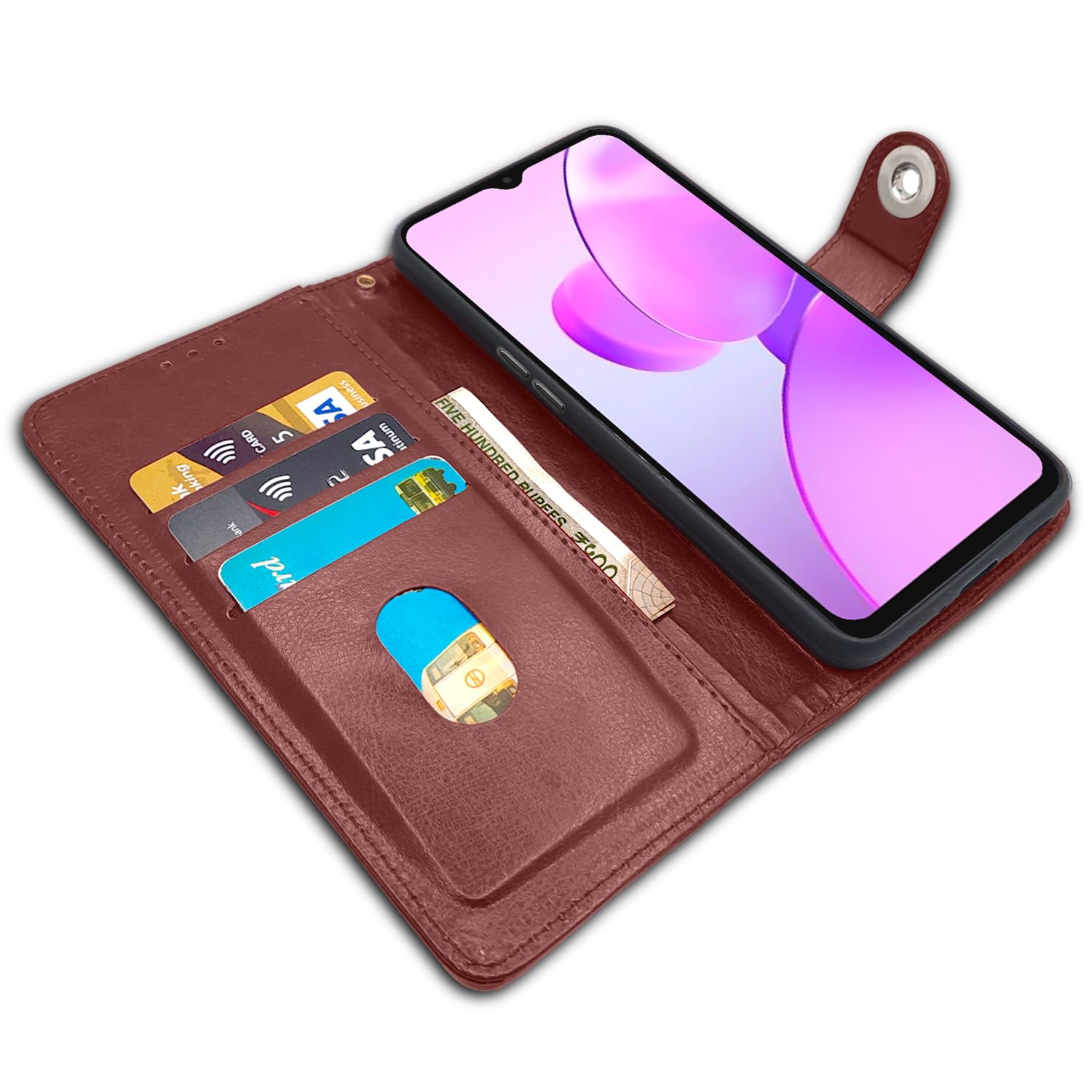 Pikkme Realme C31 brown wallet flip cover – photo 3