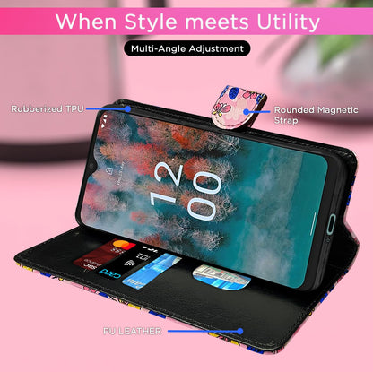 Pikkme Nokia C12/C12 Pro pink flower flip cover – photo 5