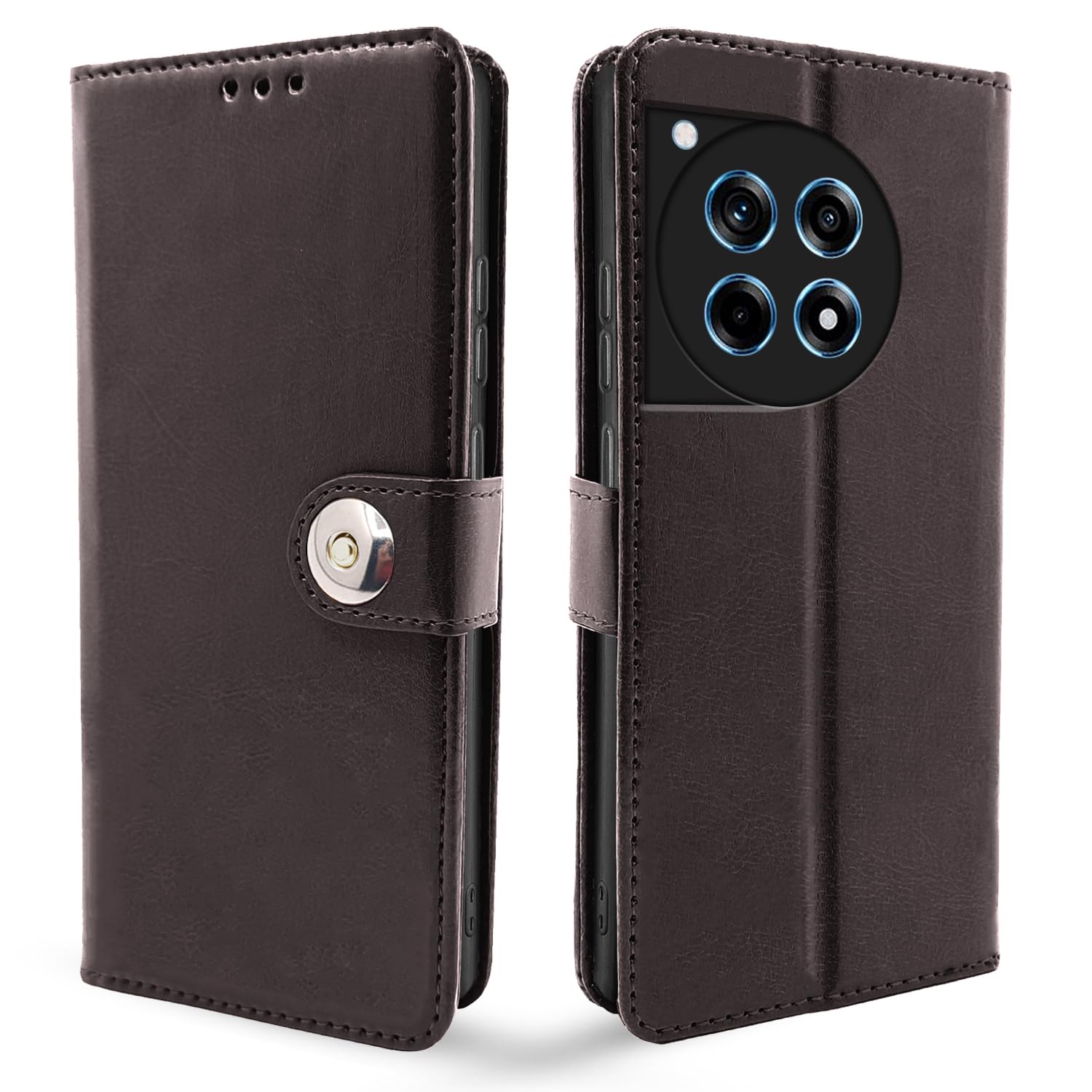 OnePlus 12R 5G flip cover in coffee by Pikkme