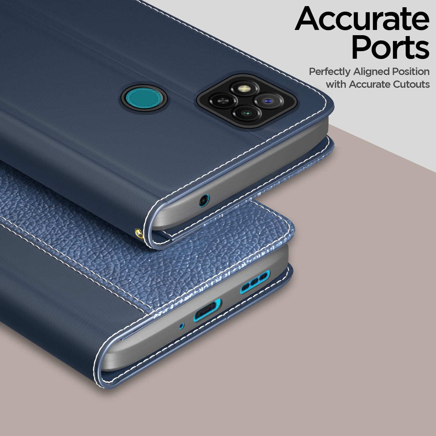 Redmi 10A/10A Sport/9, Poco C31 Wallet wallet flip cover in blue by Pikkme – photo 2