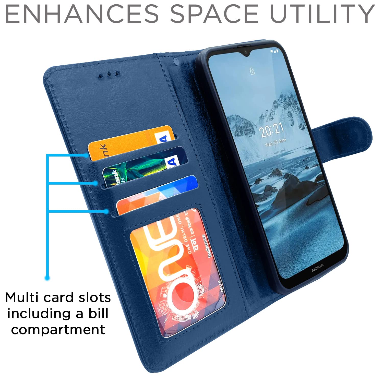 Pikkme Nokia C20 Plus Magnetic blue flip cover – photo 3