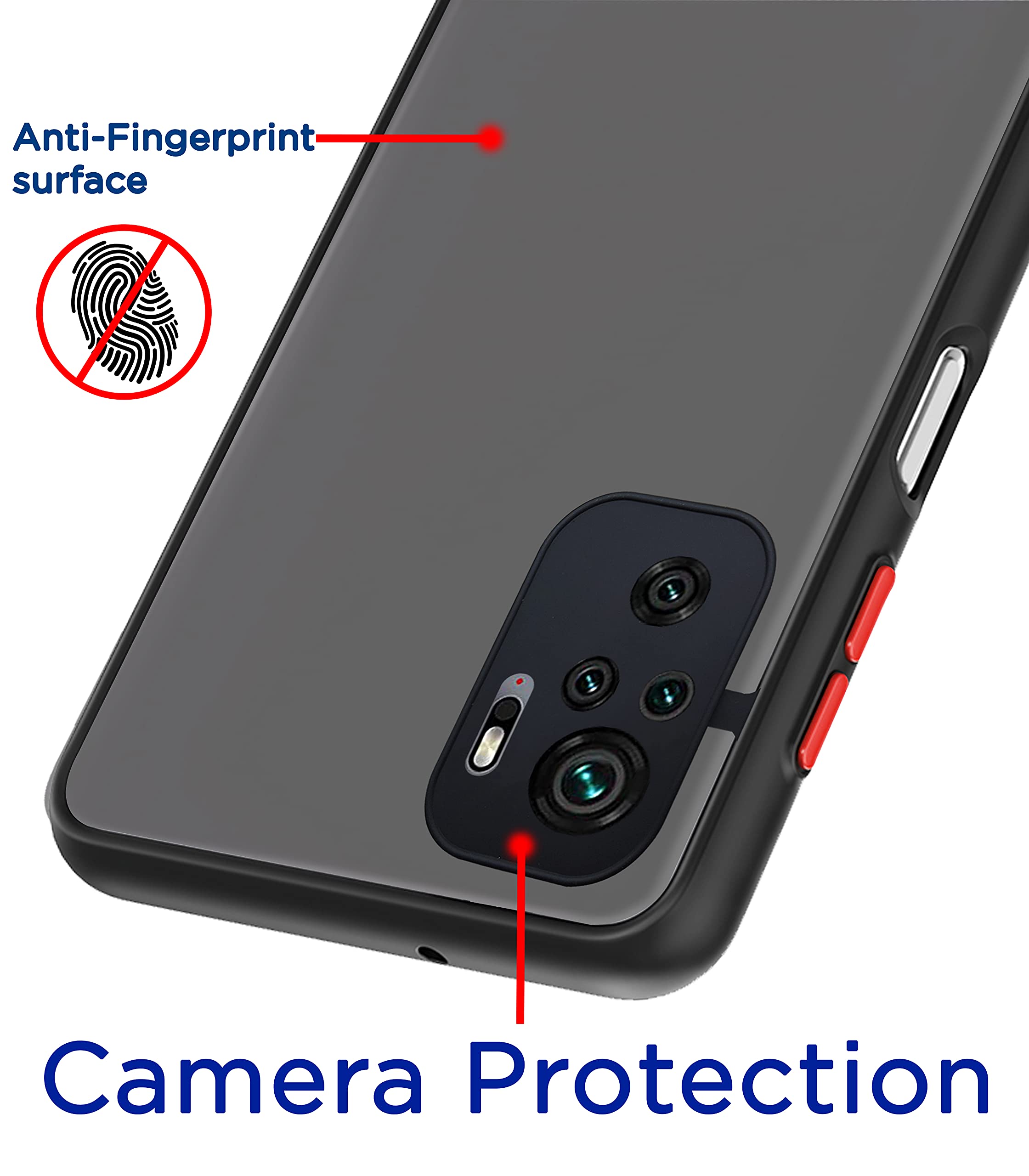 Black mobile back cover for Redmi Note 10/Note 10s – Pikkme – photo 2