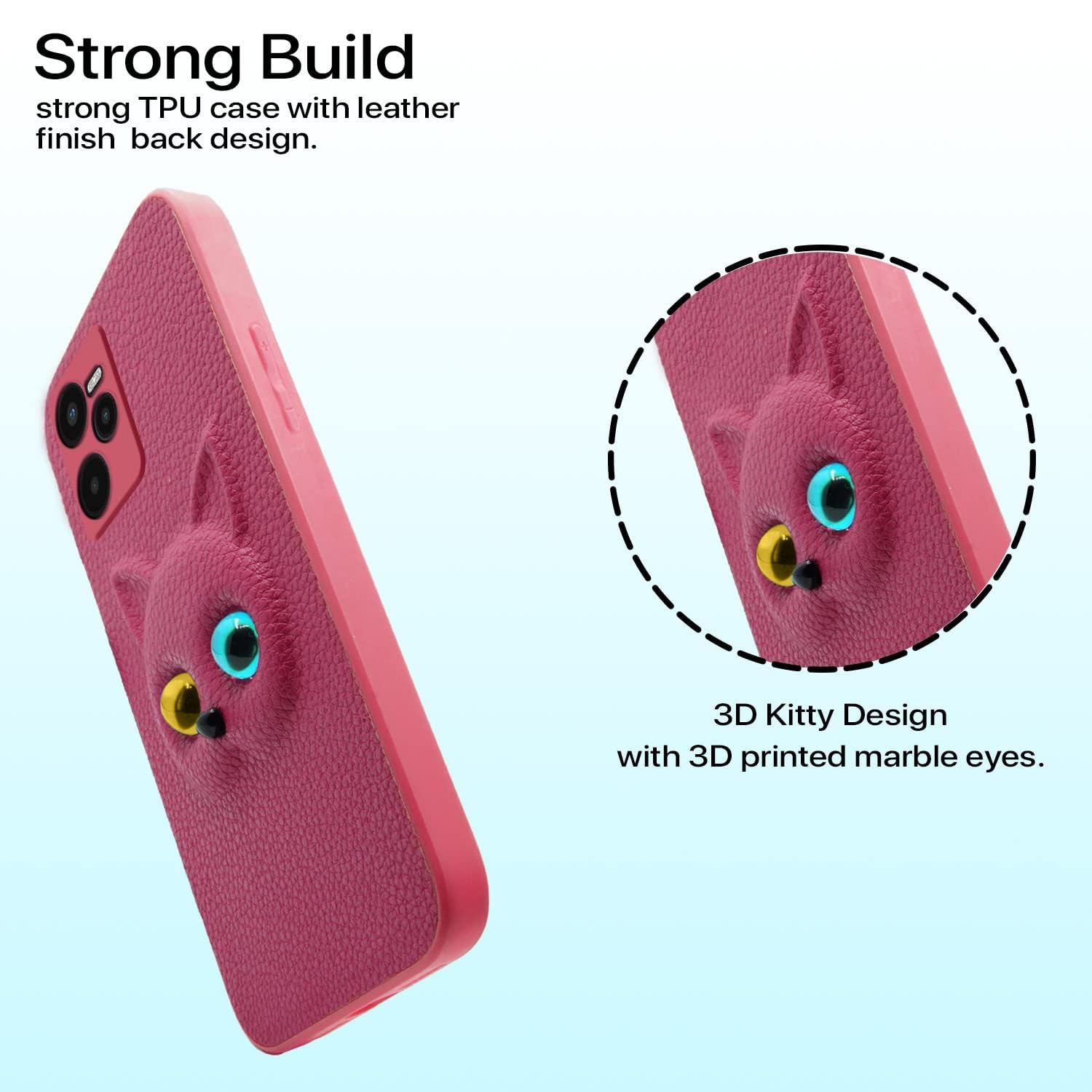 Pikkme Realme C35 Kitty Back Cover (Pink)