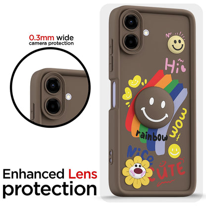 Pikkme Samsung F70e 5G/M07/F07/A07/A07 5G Smile Rainbow brown mobile back cover – photo 5