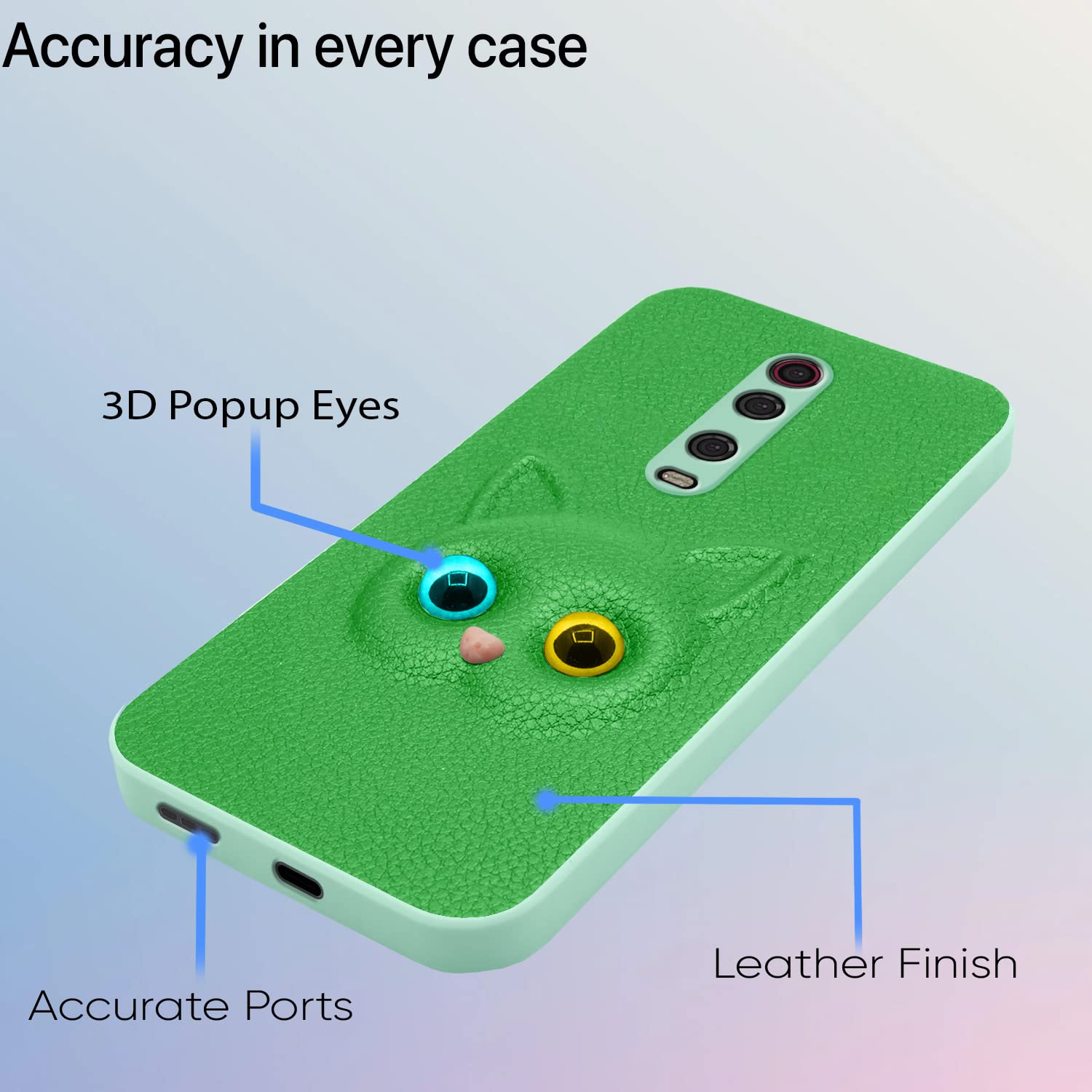 Redmi K20/K20 Pro Cat mobile cover in green by Pikkme – photo 3