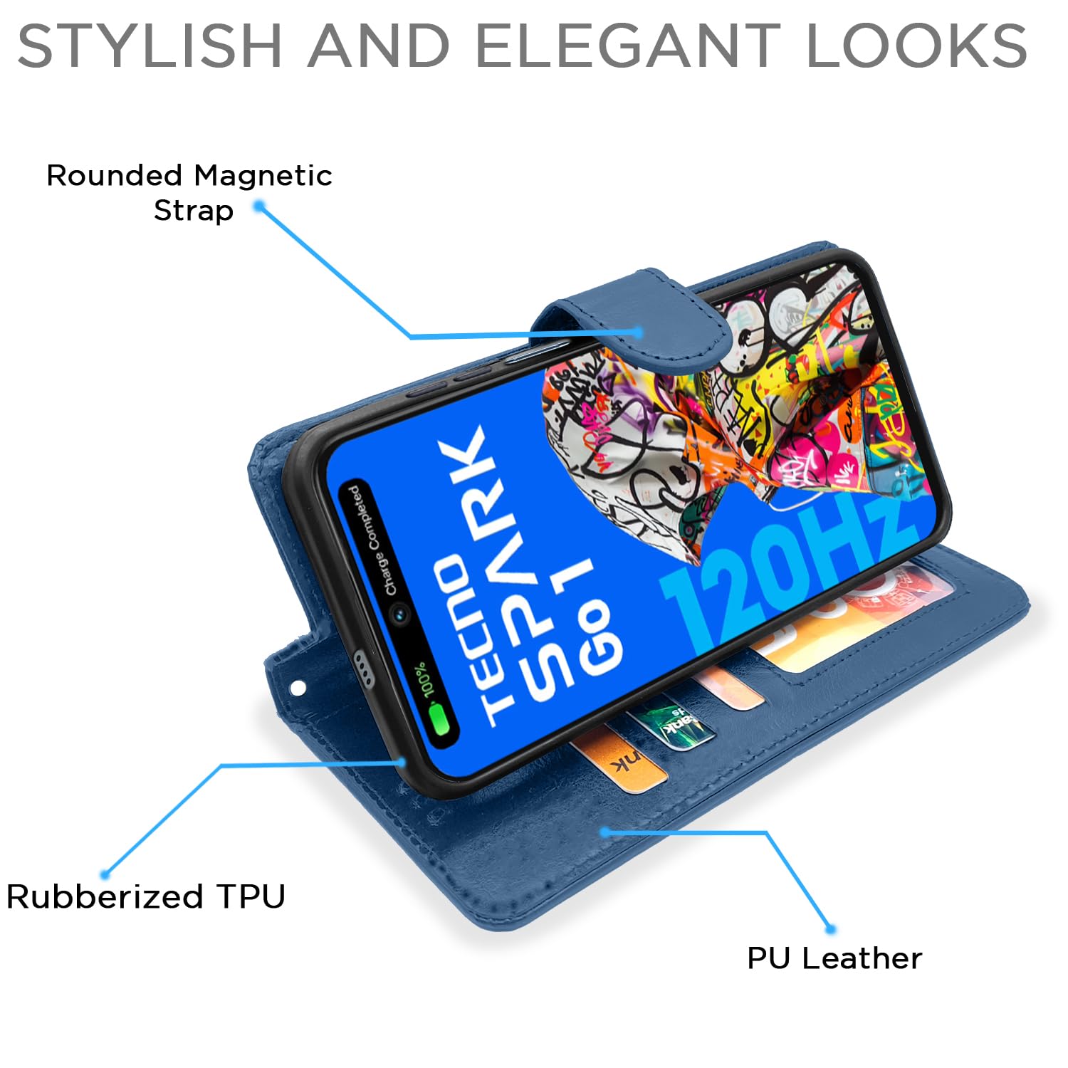 Blue Wallet wallet flip cover for Tecno Spark Go 1 – Pikkme – photo 5