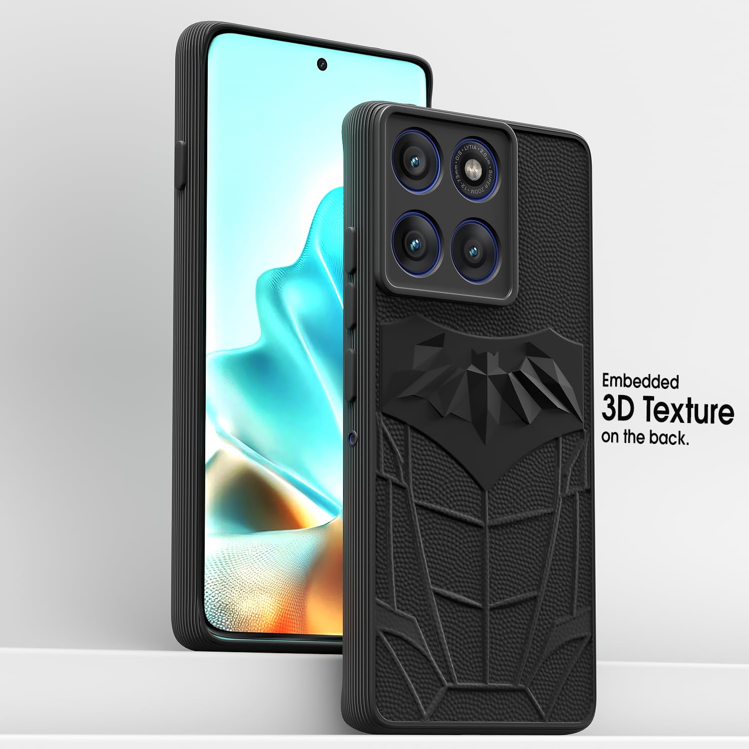 Pikkme Motorola Moto Edge 60 Pro 5G Shockproof Stylish Cartoon Back Cover (Black)