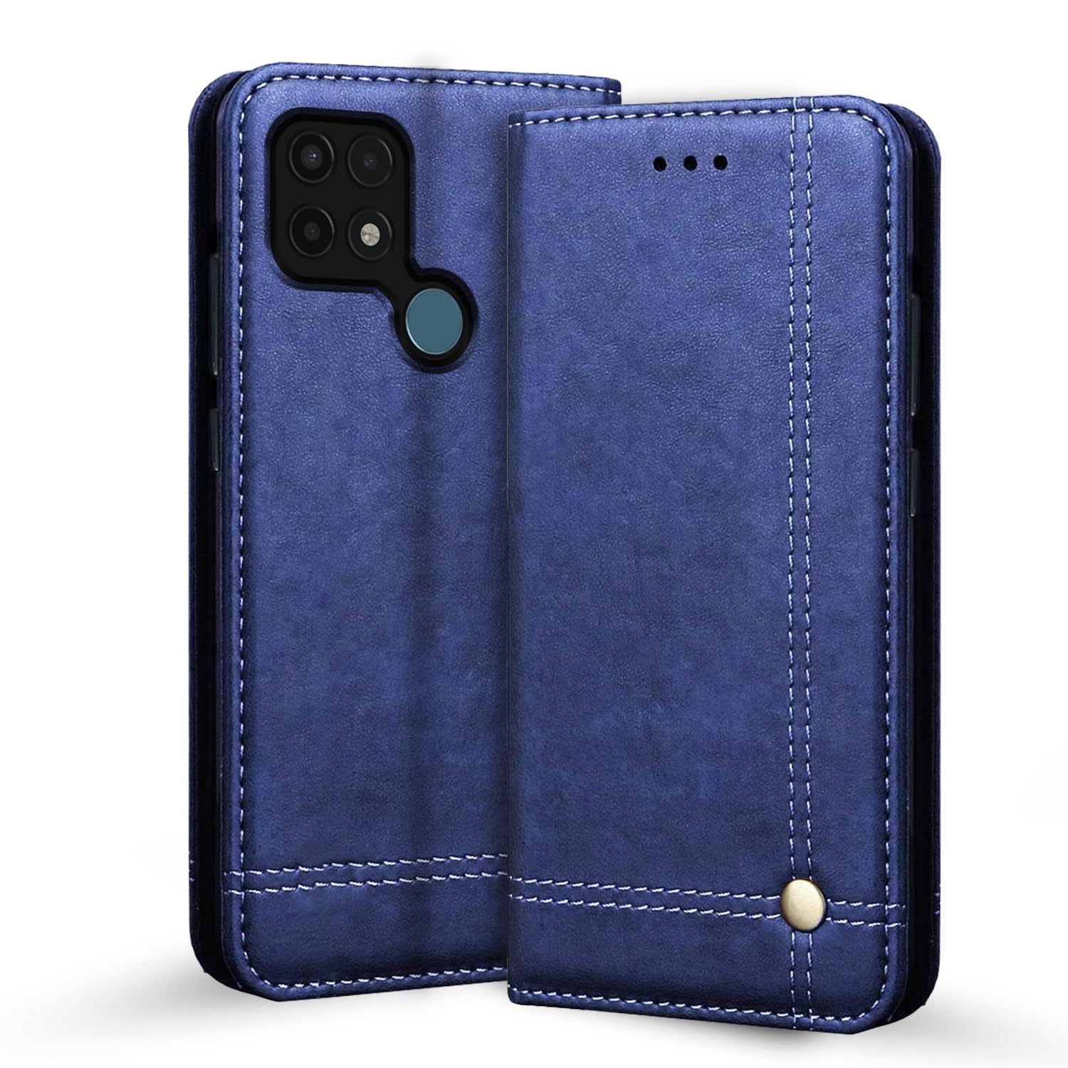 Oppo A15 Wallet flip cover in blue by Pikkme