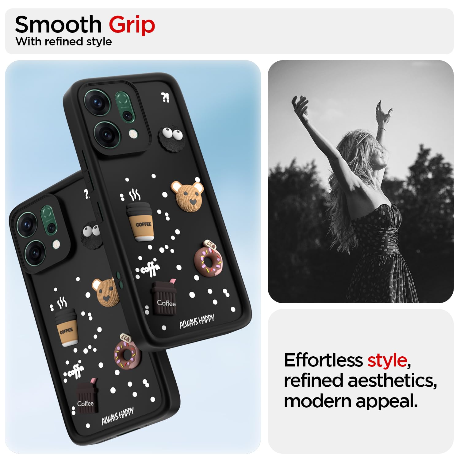 Oppo Reno 14 5G mobile cover in black by Pikkme – photo 2