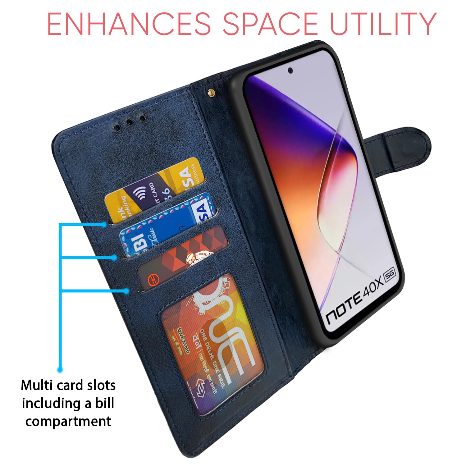 Pikkme navy & light blue flip cover for Infinix Note 40X 5G – photo 5