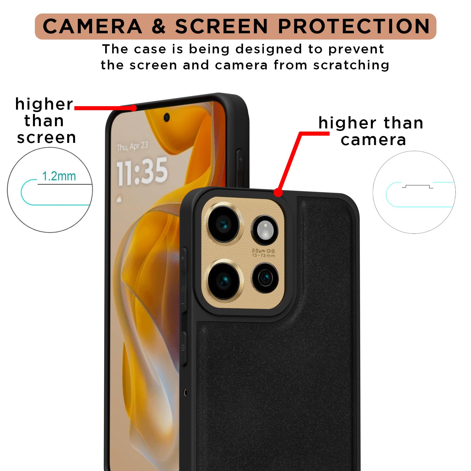 Moto Edge 50 Neo 5G Leather phone cover in black by Pikkme – photo 4