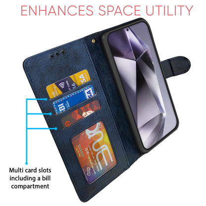 Pikkme Samsung Galaxy S24 Ultra 5G Contrast Flip Cover (Navy & Light Blue)