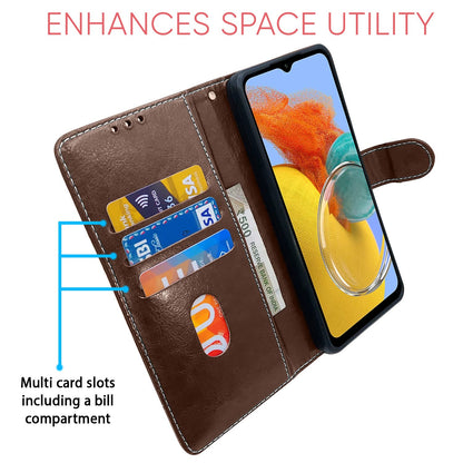 Pikkme Samsung Galaxy M14 5G Constrast Flip Cover |  Brown & Coffee