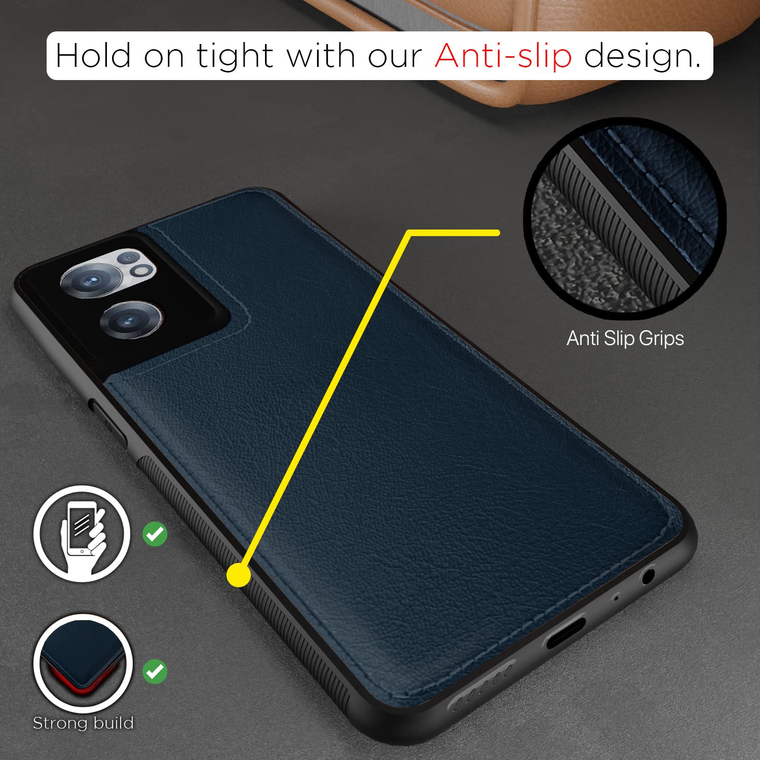 OnePlus Nord CE 2 5G Leather phone cover in blue by Pikkme – photo 2