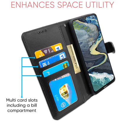 Pikkme Nokia C20 Plus Vintage Flip Cover (Black)