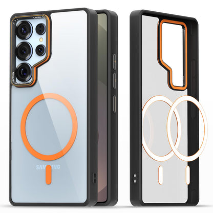 Pikkme Samsung S25 Ultra 5G black & orange mag-safe back cover