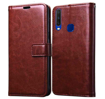 Vivo Y11 (2019) wallet flip cover in brown by Pikkme – photo 2