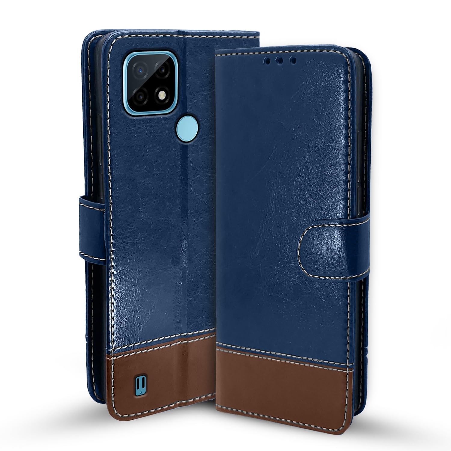 Pikkme Realme C21y blue & brown flip case