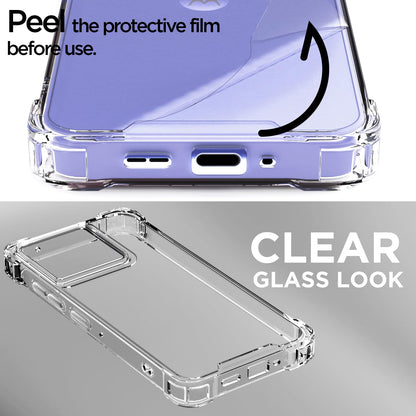 Pikkme Motorola Moto Edge 50 Pro 5G PC + TPU Crystal Clear Back Cover (Transparent)
