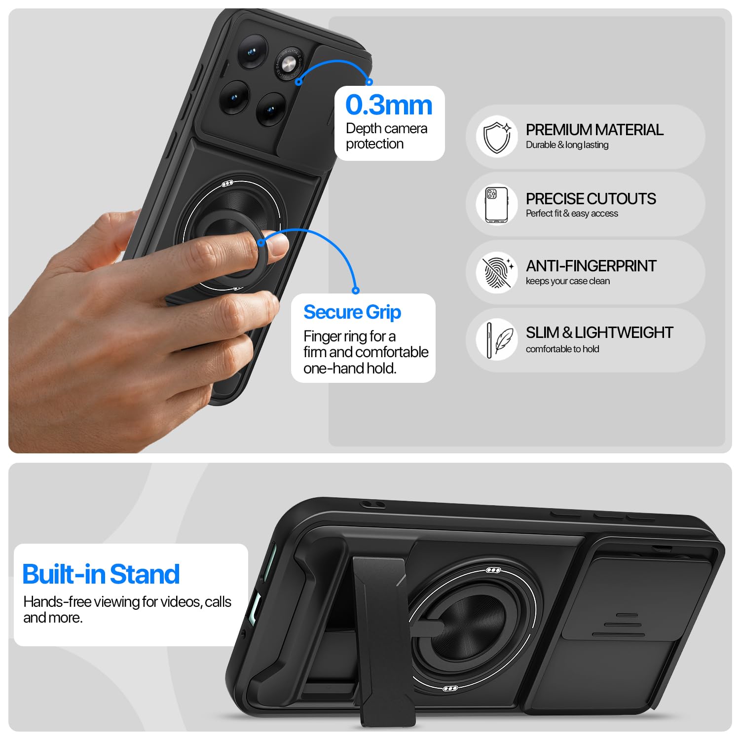 Pikkme Moto Edge 70 Fusion 5G Tough Armor black mobile cover – photo 3