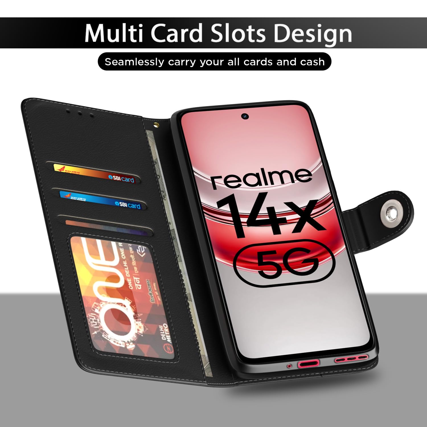 Pikkme Realme Narzo 80x/P3x/14X 5G Button black flip cover – photo 5