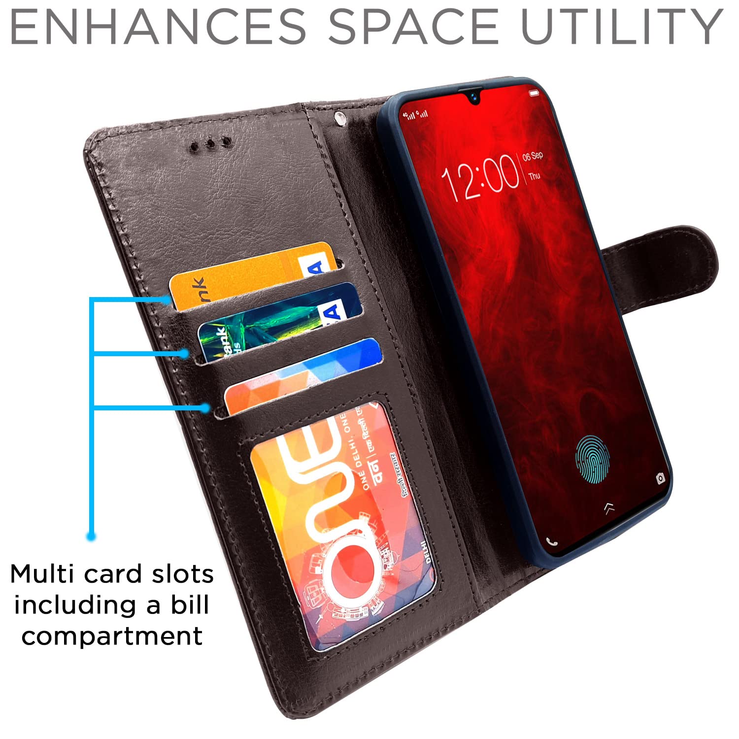 Pikkme Vivo V11 Pro Vintage Flip Cover| Coffee