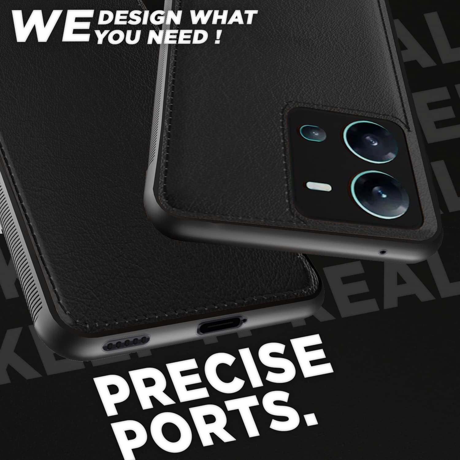 Pikkme black Leather mobile cover for Vivo V25 5G – photo 4