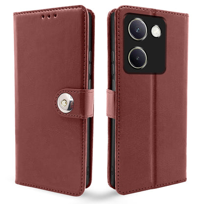 Pikkme Vivo Y200 Pro 5G Button Flip Cover (Brown)