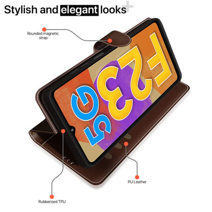 Brown & coffee Magnetic flip case for Samsung F23 5G – Pikkme – photo 3