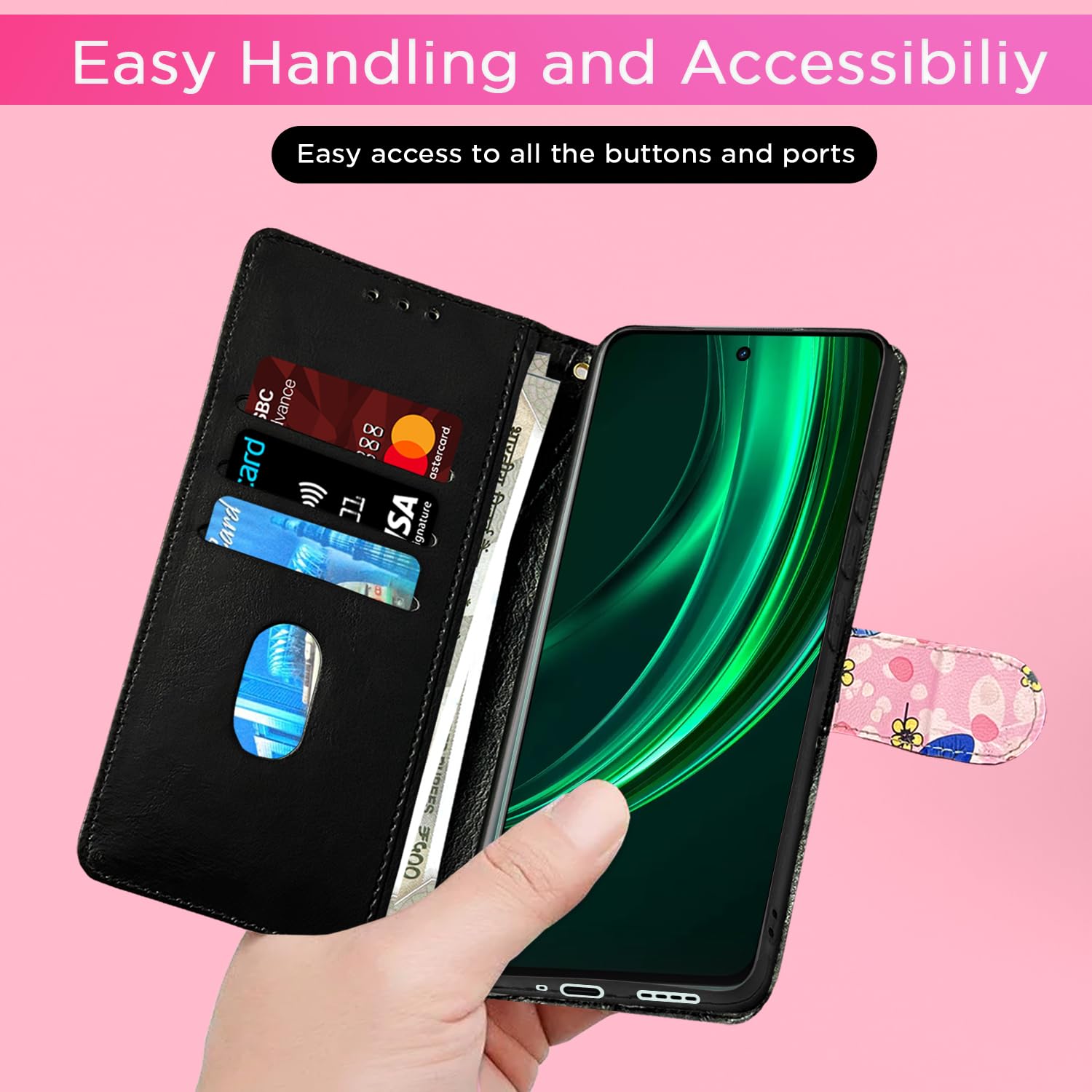 Realme 13 Plus 5G/P1 mobile flip cover in pink flower by Pikkme – photo 7