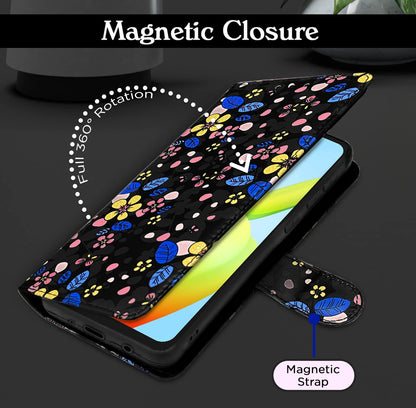 Redmi A1/A2 Wallet wallet flip cover in black flower by Pikkme – photo 3