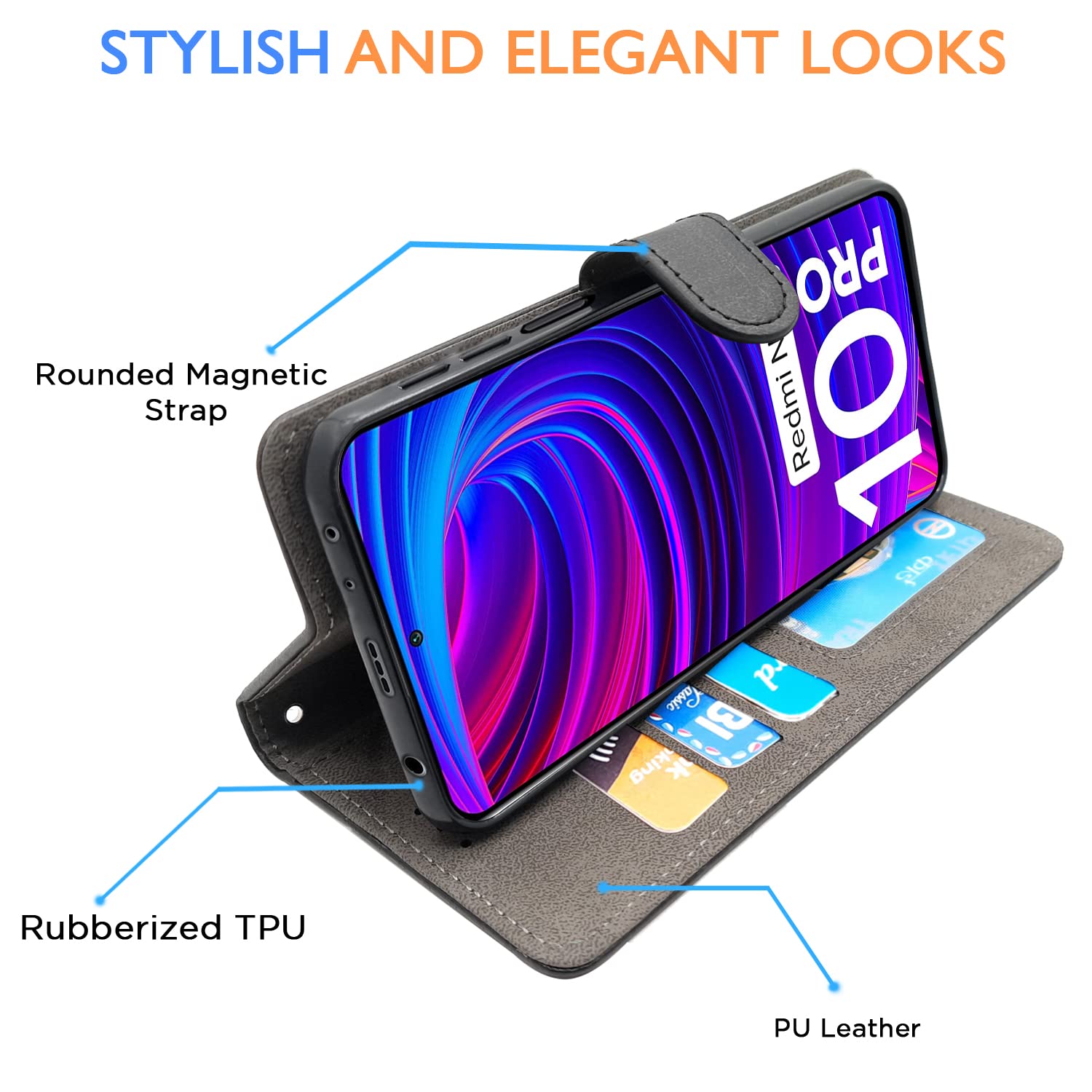 Pikkme black Wallet flip case for Redmi Note 10 Pro/Note 10 Pro Max – photo 5