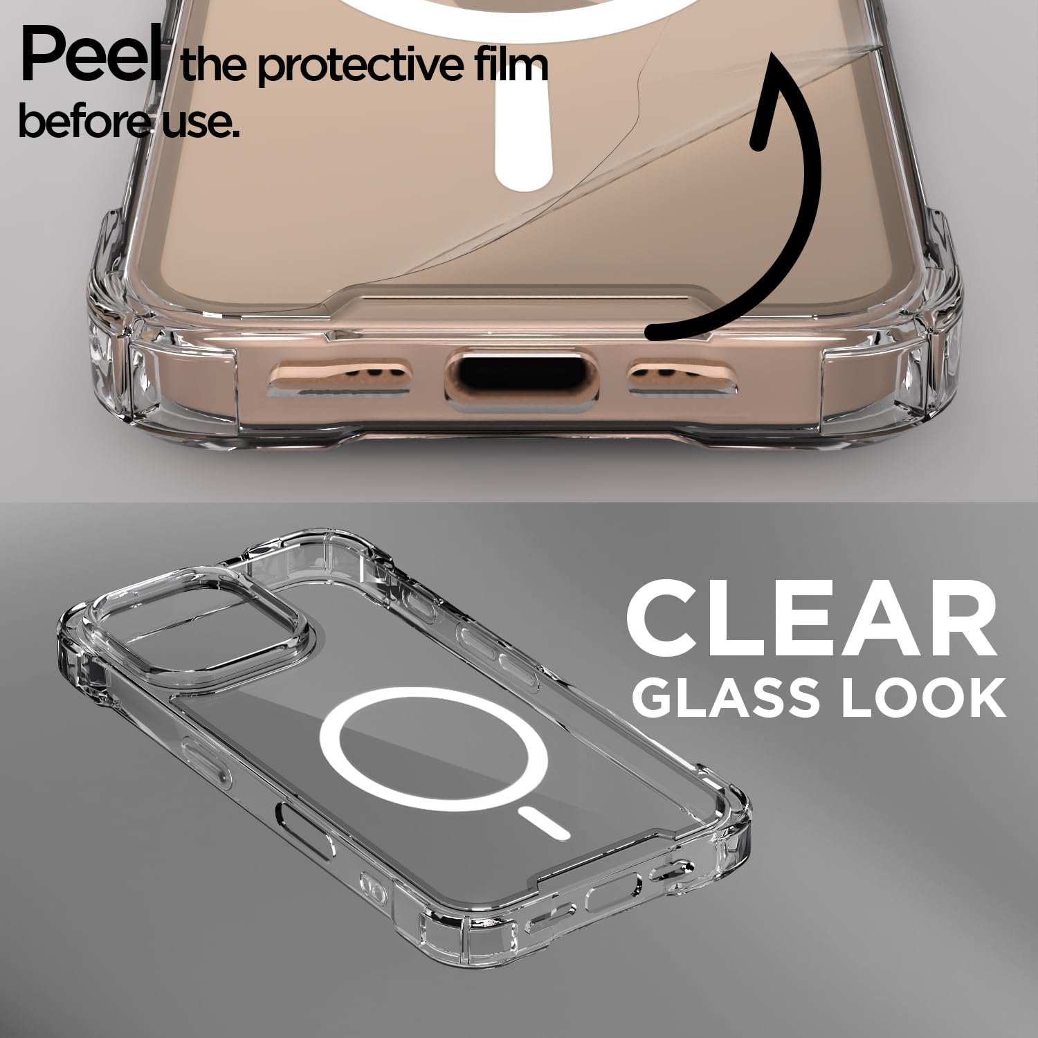 Transparent mag-safe MagSafe back cover for iPhone 16 Pro Max – Pikkme – photo 3