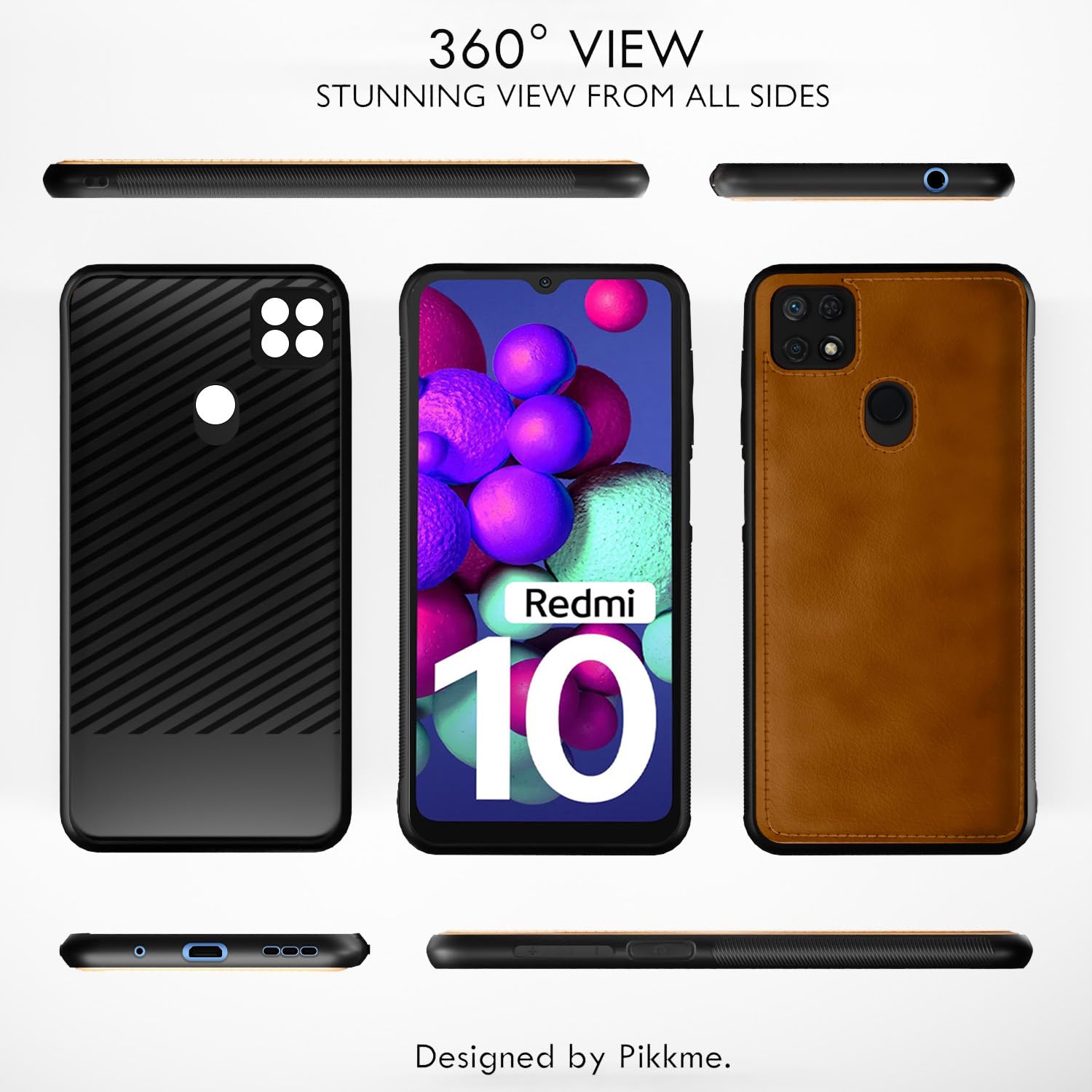 Pikkme brown Leather mobile cover for Redmi 10/10 Power – photo 3