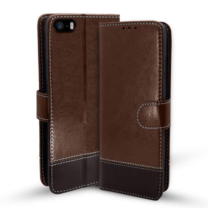 Brown & coffee wallet flip cover for iPhone 5/5s/SE – Pikkme