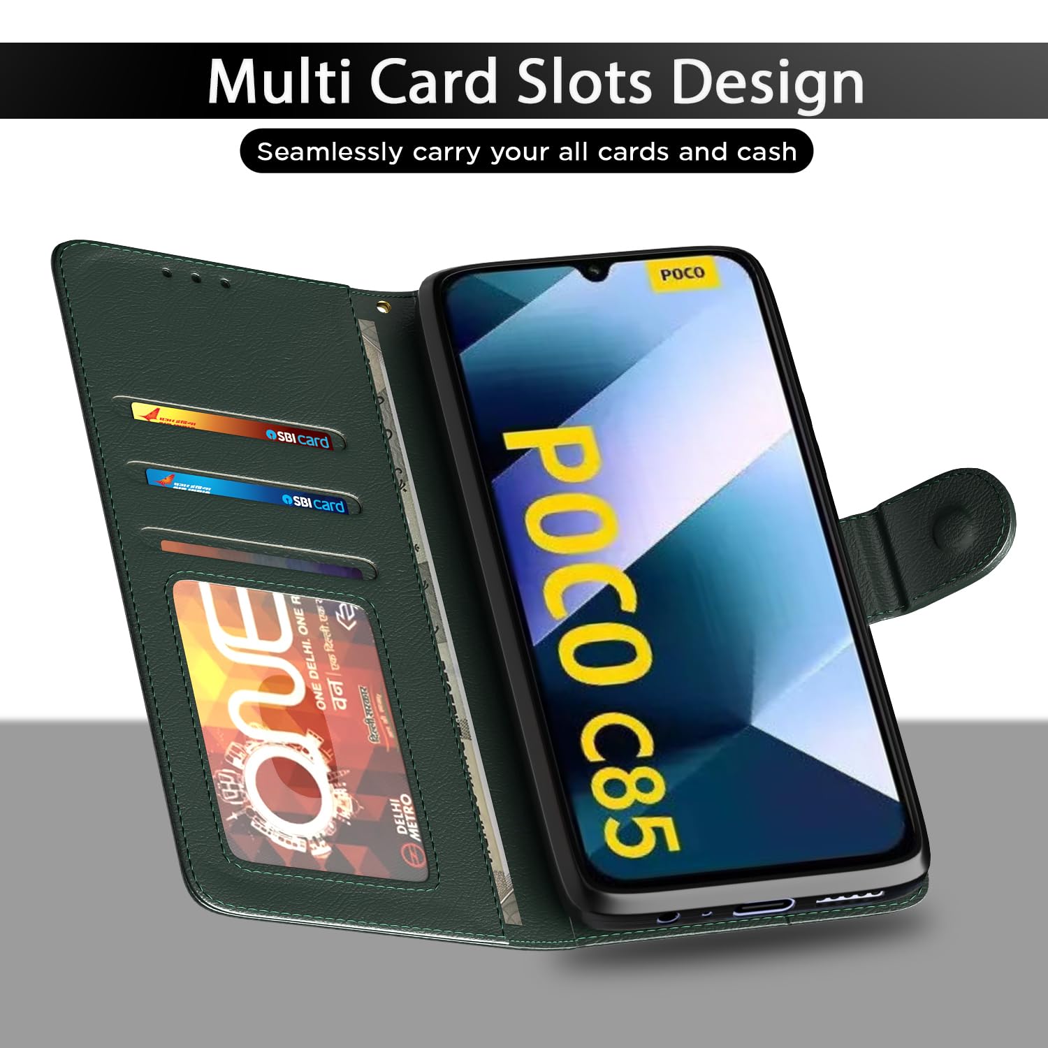 Pikkme green flip cover for Poco C85 5G – photo 5