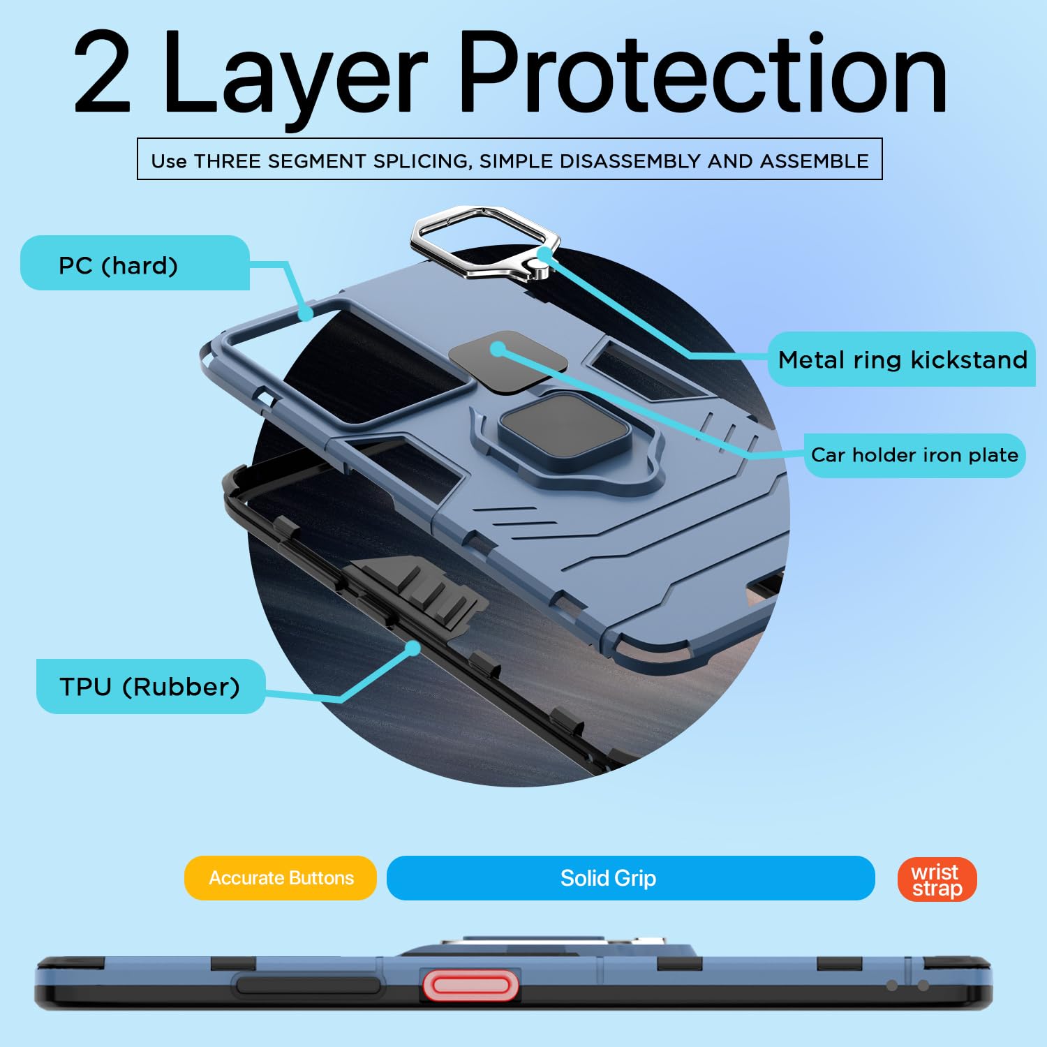Pikkme Realme Narzo 80x/P3x/14X 5G blue mobile back cover – photo 4