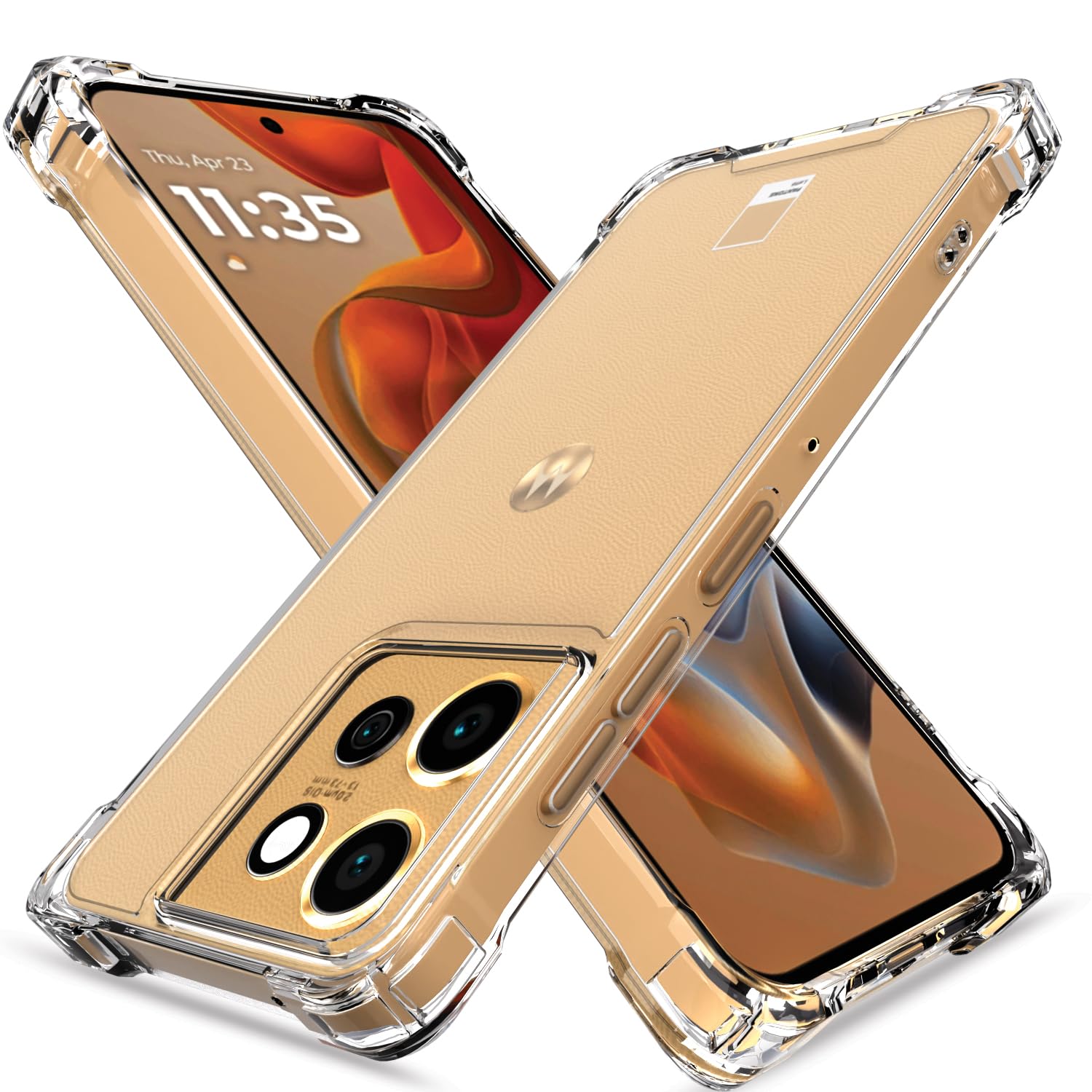 Pikkme Motorola Moto Edge 50 Neo 5G PC + TPU Crystal Clear Back Cover (Transparent)
