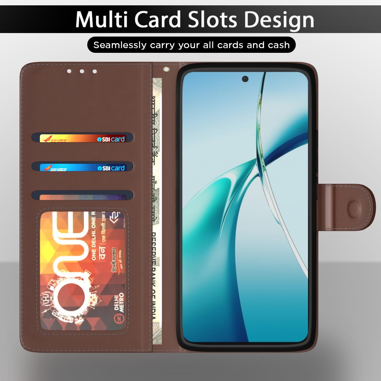 Pikkme tan Wallet flip cover for OnePlus Nord CE 4 Lite 5G – photo 5
