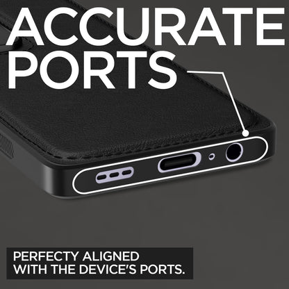 Pikkme  Oppo A3 Pro 5G Leatherback Back Case (Black)