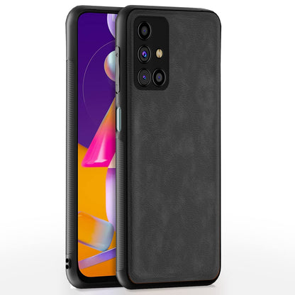 Grey Leather mobile back cover for Samsung M31s – Pikkme
