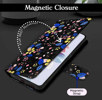Black flower flip cover for OPPO F25 Pro 5G – Pikkme – photo 3
