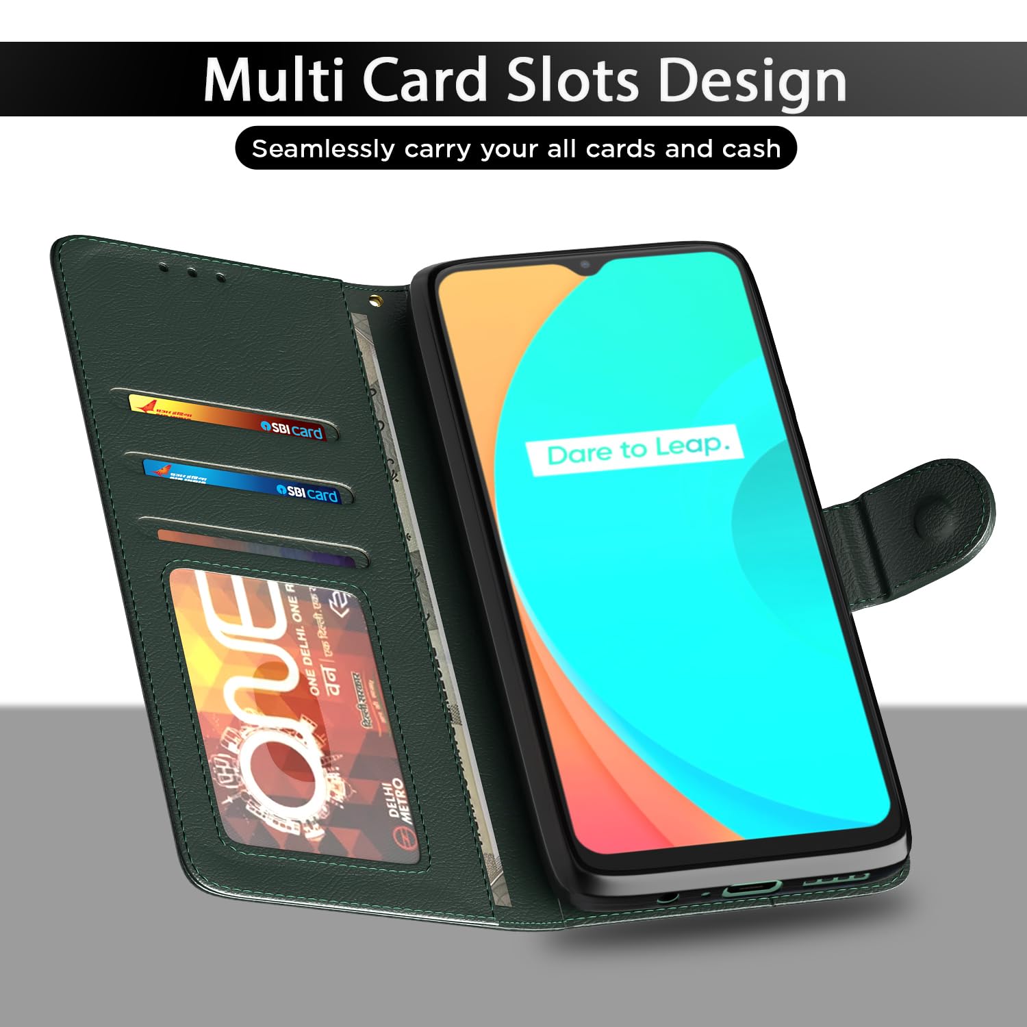 Pikkme green Wallet flip case for Realme C11 – photo 5