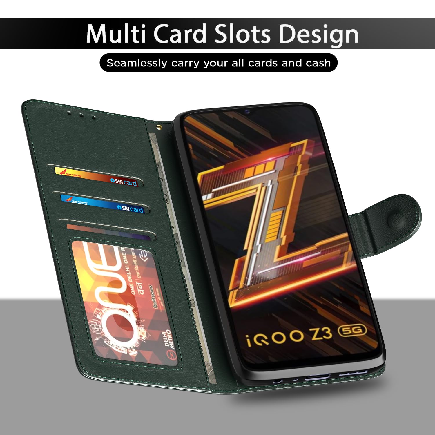 Green flip cover for iQOO Z3 5G – Pikkme – photo 5