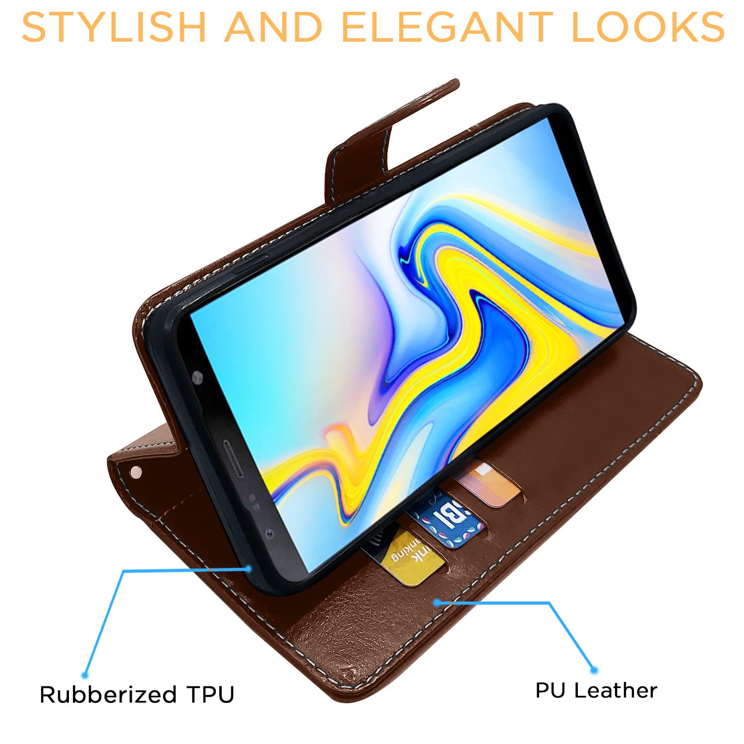 Pikkme brown & coffee mobile flip cover for Samsung J6 Plus/J6 – photo 5