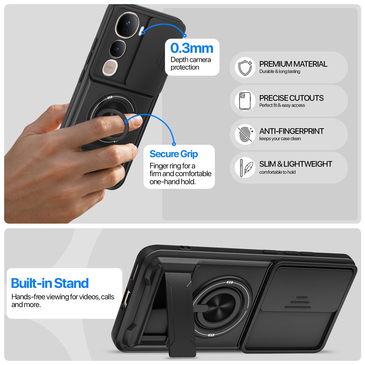 Pikkme Vivo Y400 Pro 5G black mobile back cover – photo 3