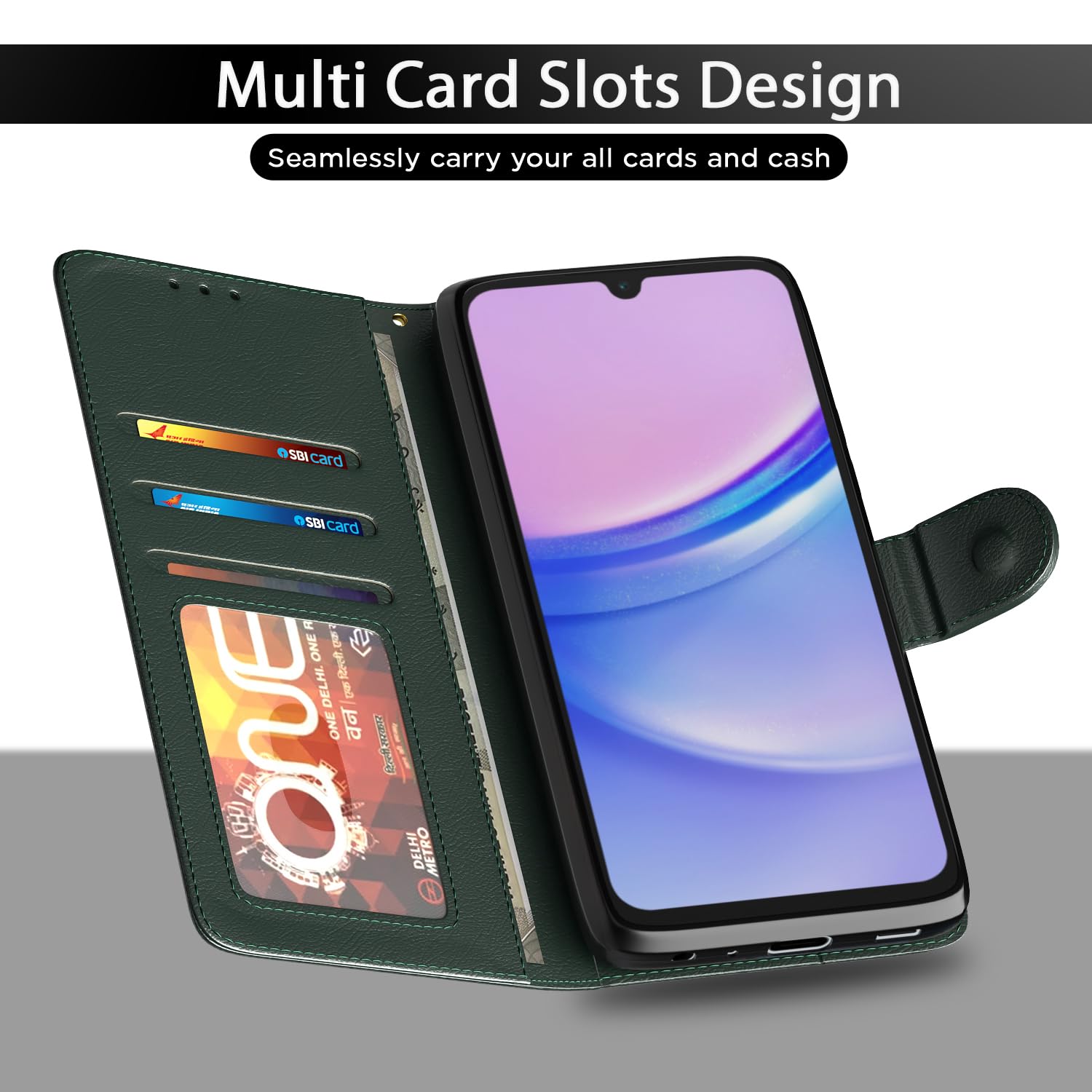 Green mobile flip cover for Samsung A16 5G – Pikkme – photo 5